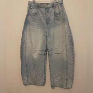 We The Free Good Luck Mid-Rise Light Blue Barrel Jeans